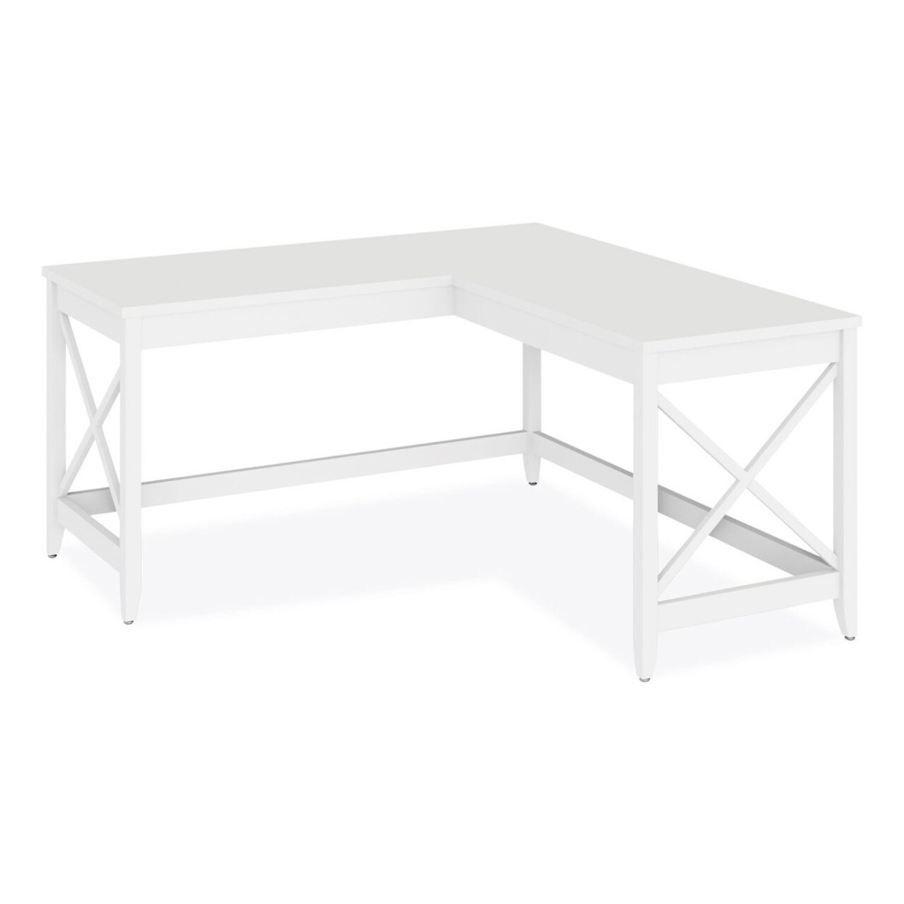Alera 58.27 in. x 58.27 in. x 29.53 in. L-Shaped Farmhouse Desk - White